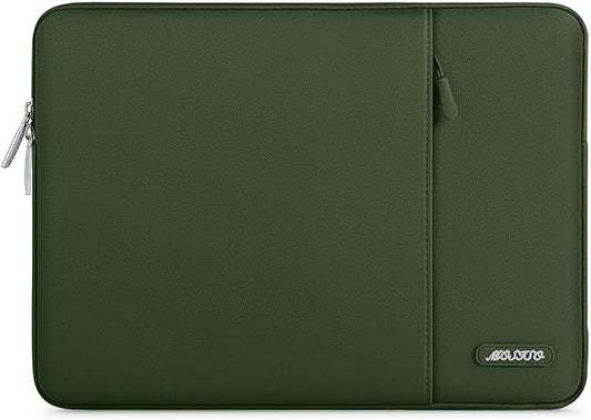 MOSISO Laptop Case 13.3 inch, 13-13.3 inch Laptop Sleeve Compatible with MacBook Air/Pro 13/Pro 14 M5 M4 M3 M2 M1, HP Dell ASUS Lenovo,Polyester Vertical Computer Sleeve Bag with Pocket, Army Green