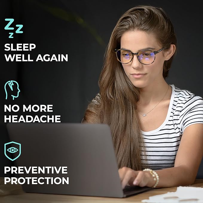 Prospek Bluelight Glasses Women Oversized, ARTIST (+2.25 Diopters) - High Optical Quality Clear Lenses