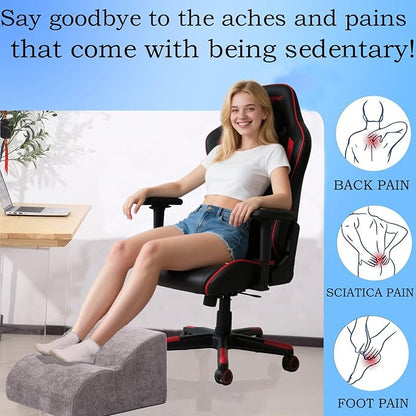 Foot Rest for Under Desk at Work.Multifunctional 3-Tier Foot Stool,with Washable Footrest.for Under Desk,Office Chair Gaming Chair & Sofa,Leg Elevation Pillow,Supports Posture (Grey)