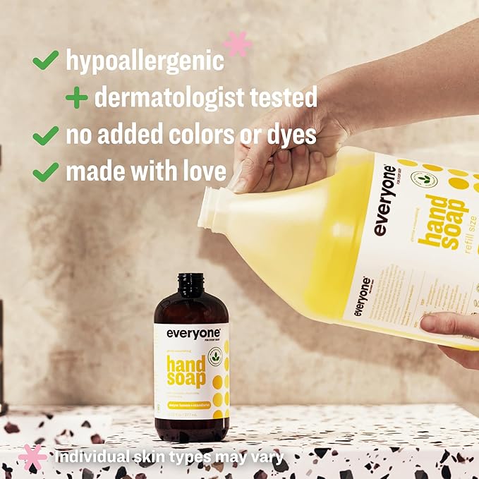 Everyone Liquid Hand Soap Refill, 1 Gallon, Meyer Lemon and Mandarin, made with Essential Oils for kitchen and bathroom