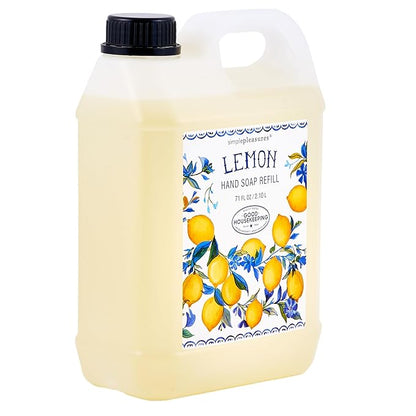 SIMPLE PLEASURES Lemon & Blue Bells Hand Soap Refill Jug – 71 oz Liquid Hand Wash Refill, Fresh Citrus & Floral Scent, Gentle and Moisturizing Formula