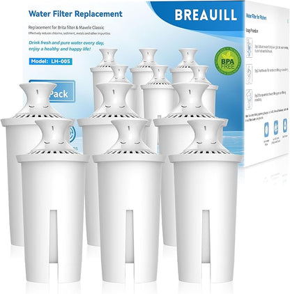 Filter Replacement Fit for Brita® Water Filter & Pitchers, NSF Certified Water Filter Replacement Compatible With Brita® Classic, OB03, Mavea® 107007 35557 (6, 6pcs-classic style)