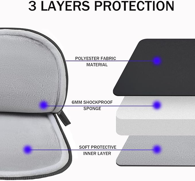 TEDNETGO Laptop Sleeve, 14 inch Laptop Case for Apple MacBook Pro 2024, Upgrade 13 Inch Waterproof Protective Computer Case Cover Bag Compatible for 13.3 14 inch MacBook Pro 2024, MacBook Air, Black
