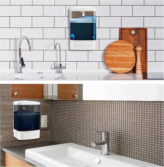 Manual Soap Dispenser 33oz Wall Mount Hand Soap Dispenser for Bathroom, Kitchen, Hotel & Restaurant Commercial Refillable Shampoo & Conditioner Dispenser for Liquid Gel