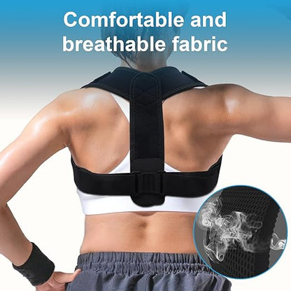 Adjustable Posture Corrector for Women & Men, Back Brace Posture Corrector and Upper Back Shoulder Brace, Back Straightener for Slouching & Neck Hump, Discreet Under Clothes, Breathable, Adjustable Size Fit