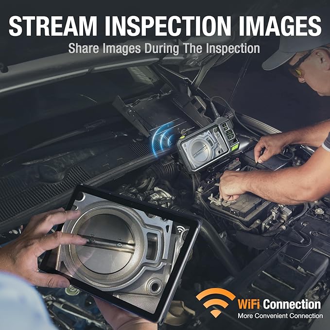 Triple Lens Borescope with 7" IPS Screen, Teslong 1080P HD Industrial Endoscope Inspection Camera with Light, 16.5FT Flexible Automotive Mechanic Scope Tool, Waterproof Pipe Snake Camera in Wall Cam