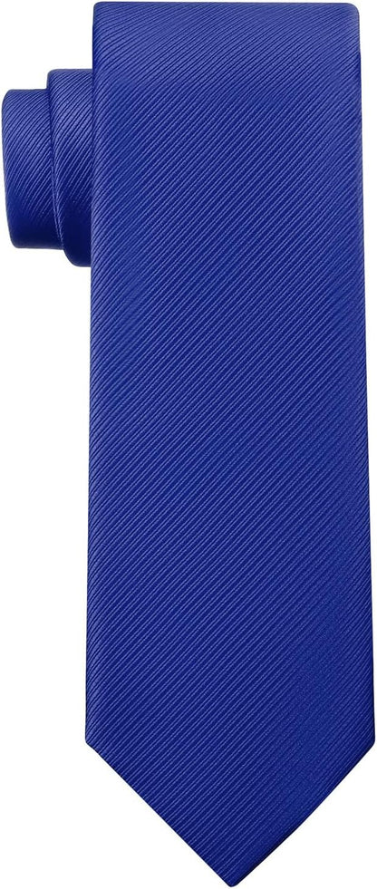 KOOELLE Men's Ties Solid Pure Color Plain Neckties Formal Black Ties For Men