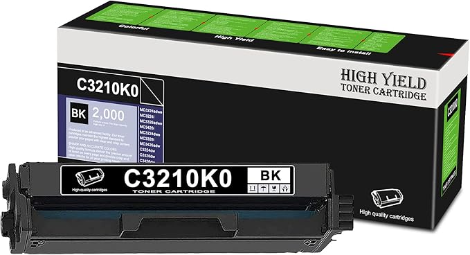 1 Pack Black C3224 C3210K0 Toner Cartridge Replacement for LEXC3210K0 C3210K0 for MC3224adwe MC3224i MC3326adwe MC3426i MC3224dwe MC3326i MC3426adw C3224dw C3326dw C3426dw Printer