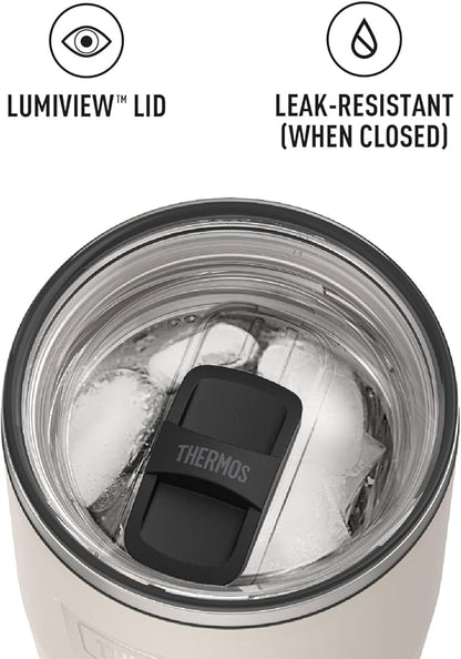 THERMOS ICON SERIES, Stainless Steel Cold Tumbler with Slide Lock, 24 Ounce, Sandstone