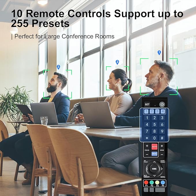 NDI PTZ Camera 4K, 1/2.8" 8.29MP CMOS Sensor, HDMI USB3.0 LAN PoE, 12X Optical+16X Digital Zoom, AI Auto Tracking, 255 Presets, NDI HX2 Certified, for Church Worship Live Streaming Conference Room