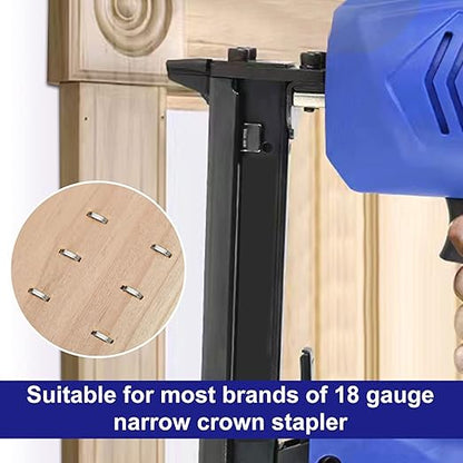 HW HAMWOO 18 Gauge 1/4" Narrow Crown Staples,Galvanized 18GA Nail Gun Nails Assorted, Suitable for Most Brand of 18 Gauge Pneumatic and Electric Brad Nailer (1/2",3/4",1":3000PCS)