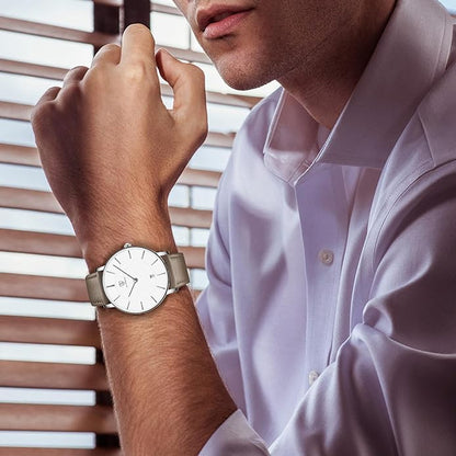 BEN NEVIS Watch, Mens Watch, Minimalist Fashion Simple Wrist Watch Analog Date with Leather Strap