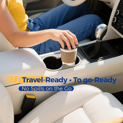 Fit Meal Prep 100 Pack 12 oz Disposable Coffee Cups with Lids, Sleeves, Leak-Proof To Go Coffee Cups with Lids, Durable Paper Cups for Hot Beverage, Home, Office, Party