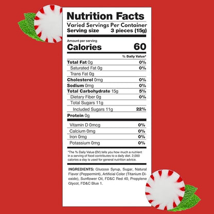 Holiday American Old Fashioned Peppermint Starlights Mints Hard Candy Discs Individually Wrapped Bulk 6 Lb's 450+ pcs (96-Oz)
