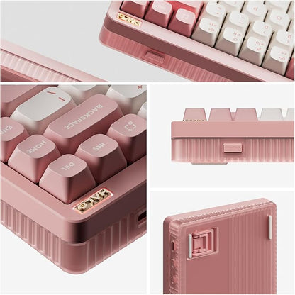 nuphy Halo75 V2 Mechancial Gaming Kyeboard,75% Wireless Hot Swappable Bluetooth Keyboard,83 Kyes RGB Backlit Keyboard,Support Bluetooth/2.4GHz/USB-C-Pink Mint Switch