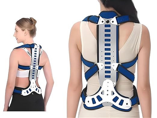 Adjustable Spine Posture Corrector for Back Support,2026 New Full Scoliosis Back Brace Posture Corrector for Kyphosis and Vertebral Compression Fracture Men and Women (Blue, Large)
