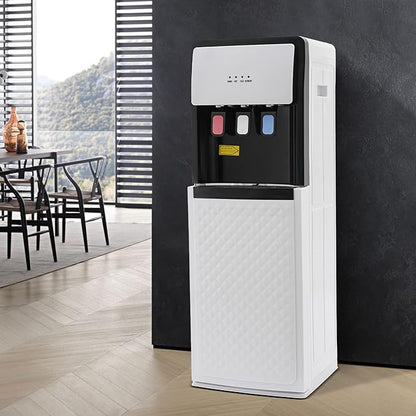 Water Coolers Water Dispenser Cold Hot Dispenser, Modern Powerful Electric Water Cooler Dispenser Bottom Loading for Home, Office, Gyms (White Bottom Load)