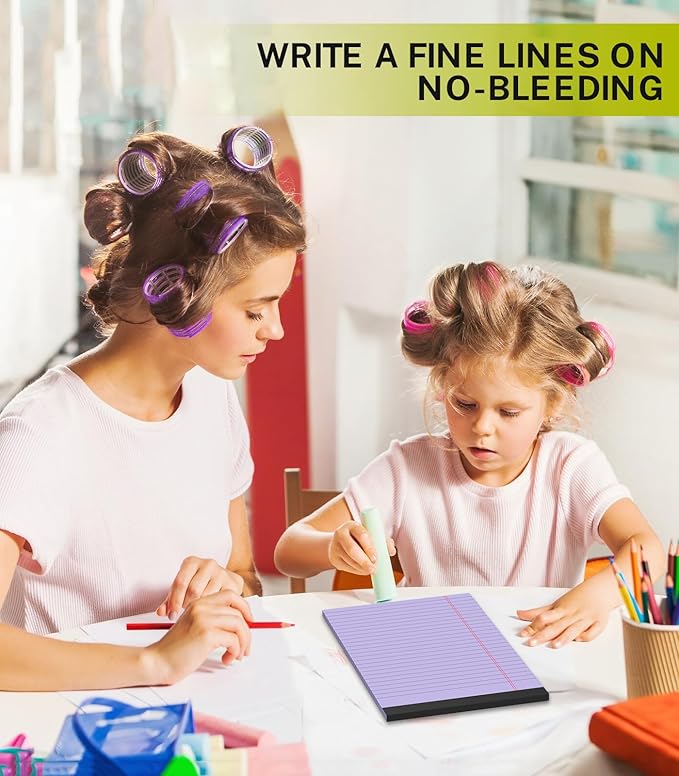 36 Pack Note Pads 5x8, Narrow Ruled Legal Pad, Multicolor Small Writing Pads, 30 Sheet/notepad,Colored Legal Pads, Pink Lined Notepad, Purple Notepads, Perforated Lined Note Pads for Study, Office, To-Do Lists