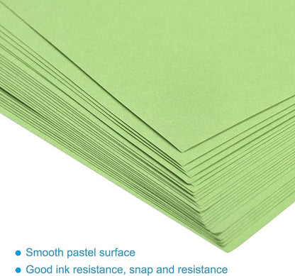 MECCANIXITY 75 Sheets A4 Colored Print Copy Paper 5.8" x 8.3" Origami Paper Printer Paper 80gsm for Printing, Document Copying, Art Craft,Light Green