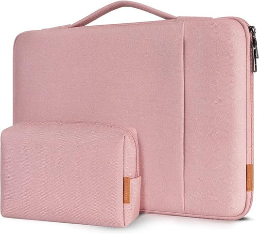 DOMISO Laptop Case Laptop Sleeve Cover Compatible with 15 inch MacBook Air M4/A3241 2025, M3/A3114,M2/A2941,15 inch MacBook Pro A1990 A1707,Compatible with Dell XPS 15 Plus with Small Case,Pink