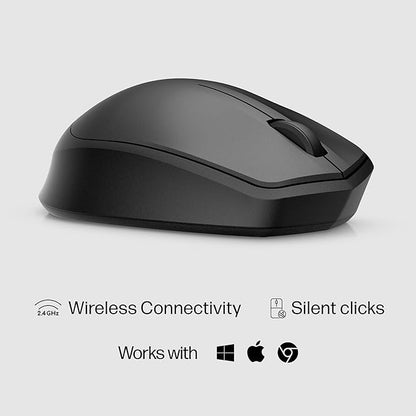 HP Wireless Silent 280M Mouse - Ergonomic Right-Handed Design, 18 Month Battery Life, and 2.4GHz Reliable Connection - Works for Computers and Laptops - Far Quieter Clicks than Most Mice,Black