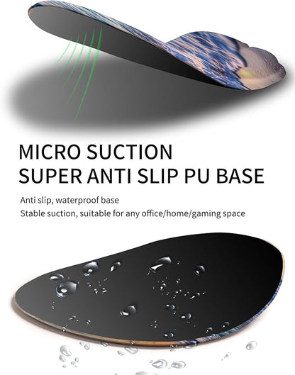 Palm-Rest and Wrist-Hugging Mouse Pad Wrist Rest, Ergonomic Wrist Support with Curve Fitting Cushioned Memory Foam for Carpal Tunnel Pain Relief, 9.9 x 8.3 Inch, Sunrise Beach