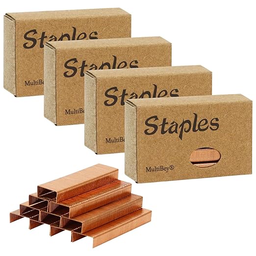 MultiBey Rose Gold Staples Stapler Refill Standard Size #12, 4 Boxes per Pack (Rose Gold)