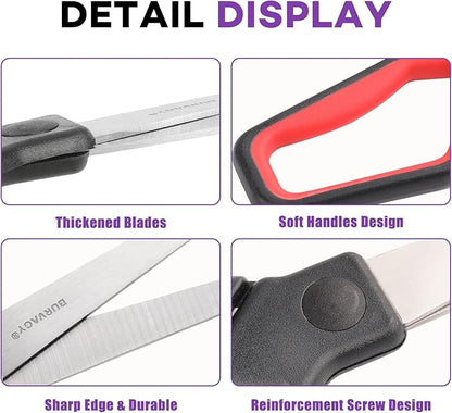18Pack 8" Scissors All Purpose, Heavy Duty Scissors with Ultra Sharp Blades Comfort Grip Handles - For Office Home School Sewing Fabric Crafts, High/Middle School Student Teacher Scissor