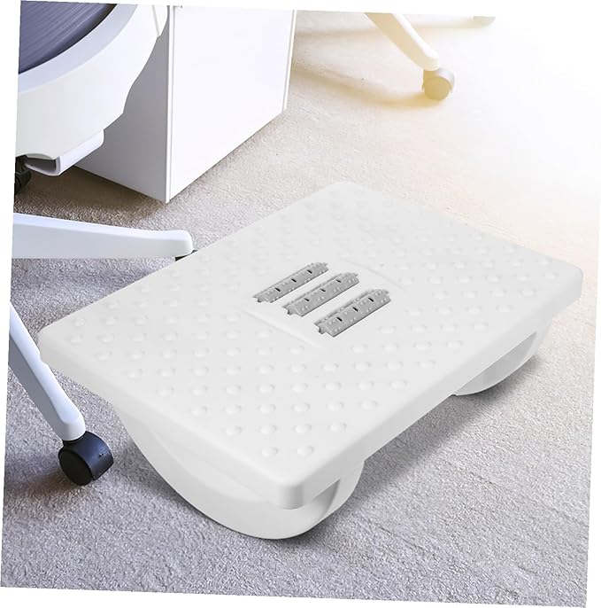 Non-Slip Office Foot Rest Stool Under Desk Raised Footrest for Fatigue Relief Multi-Functional Home Footstool for Seating -Bearing Foot Cushion in White