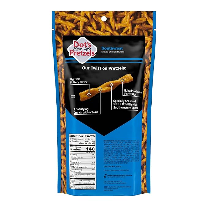 Dot's Pretzels Bundle Pack Original, Honey Mustard, and Southwest Seasoned Pretzel Twist Snack, 16oz Grocery Sized Bags (3 Pack)