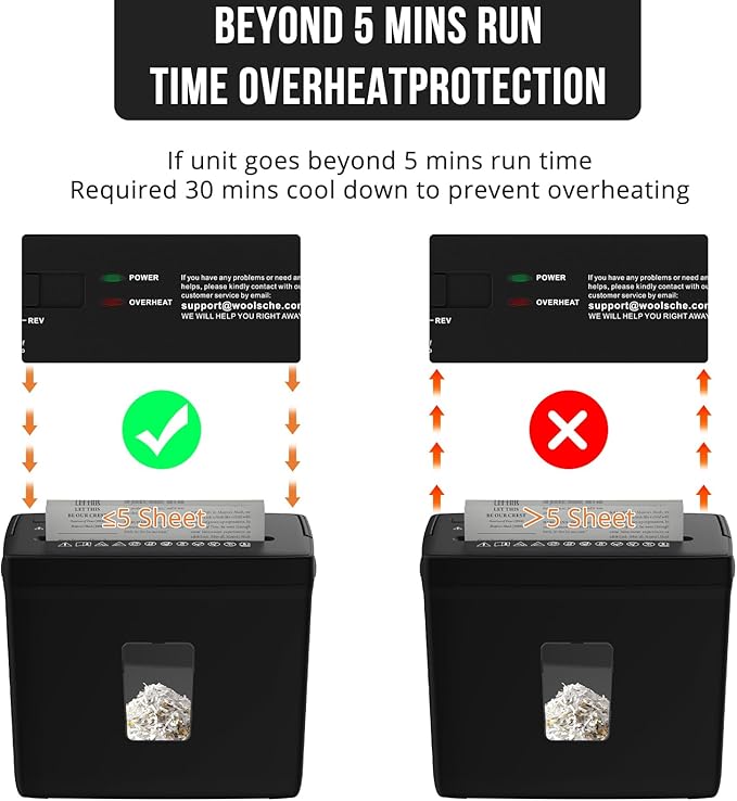 Paper Shredder for Home Use,5 Sheets Small Cross Cut Paper Shredder,P-4 Security Level with 2.38-Gallon Basket, 4-Mode Design-Durable & Fast and Jam Proof for Home Office Utilization