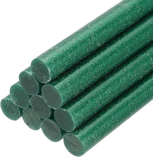 PATIKIL Hot Glue Sticks for Glue Gun, 10 Pcs Colored Hot Melt Adhesive Bulk Sticks for DIY Craft Projects Art Decoration Home Repairs, Dark Green (7.9" x 0.43")