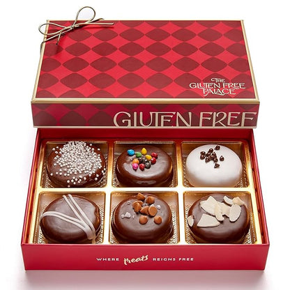 Gluten Free Palace Holiday Chocolate Covered Cookies Gift Basket – Vegan Gluten Free Treats for Christmas, Thanksgiving & New Year – Gourmet Cookie Gift for Men & Women (6 Count)