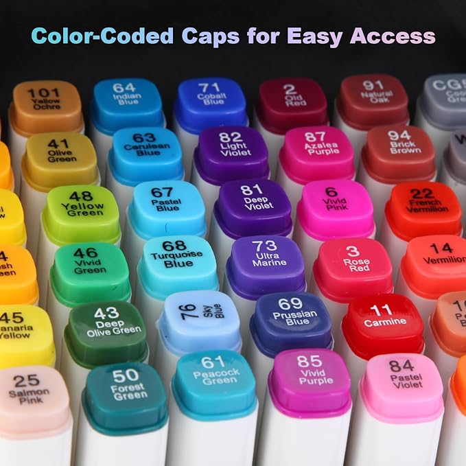 Alcohol Markers Set 80 Colors, Art Markers for Adult Coloring Dual Tip Permanent for Drawing Sketching, Alcohol Based Markers with Case Perfect for Adult Artists Students Gift