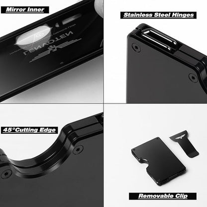 Upgraded Hinged Minimalist Wallet for Men | Slim Metal RFID Blocking Wallet | Credit Card Holder & Money Clip Holds 20 Cards | Premium Scratch-Resistant Finish | Ideal Gift for Men