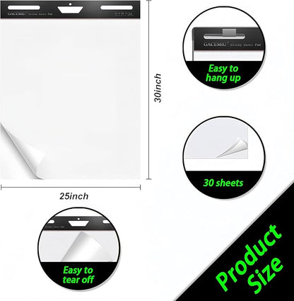 Sticky Easel Pad,30 Sheets/Pad, Super Sticky Flip Chart Paper-10 pads,25 in x 30 in