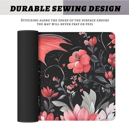 Dragon Desk Pad Mouse Pad Cartoon Flowers Fantasy Magical Books Mouse Pad Large Mousepad Extended Laptop Keyboard Mat Gaming Desk Pad Mouse Mat 31.5"x11.8"