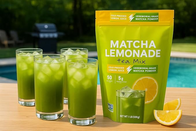 Naturals Instant Matcha Lemonade Tea Mix – Japanese Green Tea Powder with Real Crystallized Lemon Juice, Just Add Water, Enjoy Hot or Iced, Non-GMO, Vegan, Gluten-Free, 17 oz