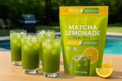 Naturals Instant Matcha Lemonade Tea Mix – Japanese Green Tea Powder with Real Crystallized Lemon Juice, Just Add Water, Enjoy Hot or Iced, Non-GMO, Vegan, Gluten-Free, 17 oz