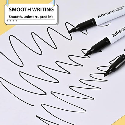Permanent markers, 100 packspermanent markers bulk, quick dryingin one second, waterproof, smooth, noteasy to erase, durable, can be markedon glass, tiles and cloth, office supplies