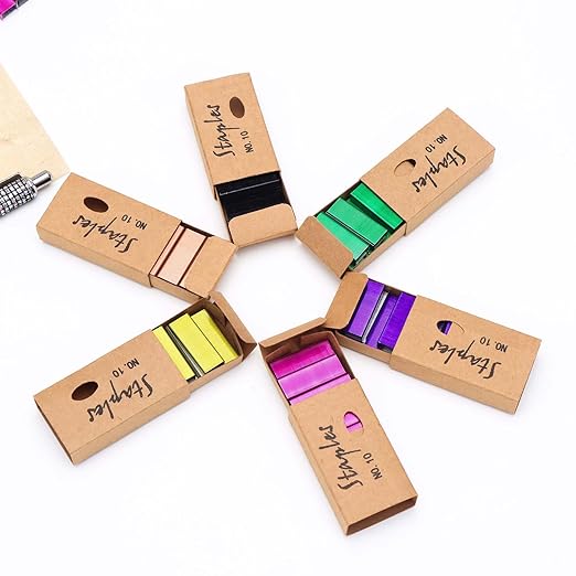 NatSumeBasics 6000 Colorful Mini Staples #10 Colored Staples for Mini Stapler Refill, No.10 Tiny Staple Smaller Than Standard Staple (6000 Assorted)