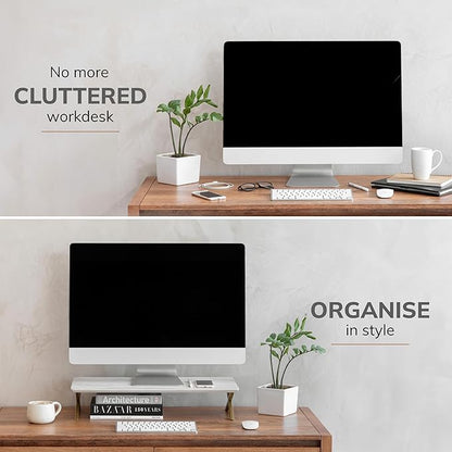Anji Mountain Wooden Monitor Stand - Elegant Monitor Riser, Perfect Monitor Stand for Desk Organization, Durable Wood Construction monitor stands, Enhances Ergonomics and Workspace Efficiency,Walnut