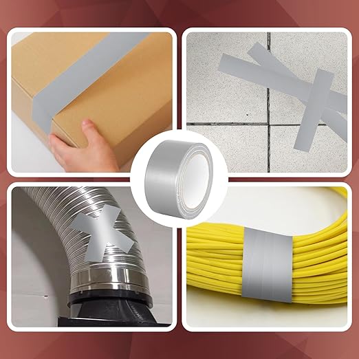 Duct Tape, 24 Roll Silver Tape, 30 Yards x 2 Inch Silver Tape, Multi Packing Tape, Heavy Duty Waterproof Duct Tape, Tear by Hand and No Residue, Bulk for Home Use, Repairs and Office Supplies