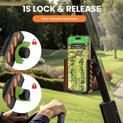 Magnetic Golf Cart Phone Holder - Premium N52 Magnet Phone Caddy Compatible with EZGO, Club Car, Yamaha, Universal Secure Mount for iPhone, Samsung & Smartphone, Durable Golf Accessories for Men Women