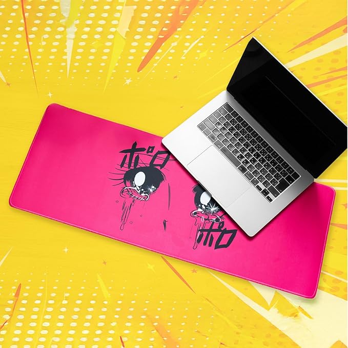 BELLEMOND Japanese Art Desk Mat | Large 31.5x11.8in Desk Pad | Anime Mouse Pad for Keyboard & Mouse | Non-Slip Base, Water-Repellent, Smooth Precision | Crying Girl - Tears of Pink Emotion