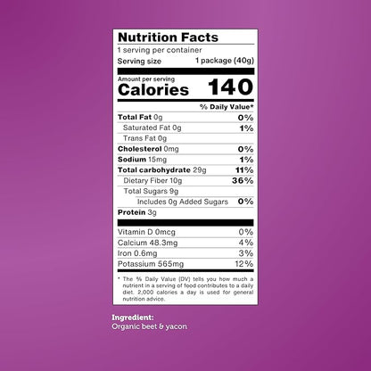 Good Chips Beet & Yacon - Crispy, Baked, No Oil, No Added Salt - Organic, High Fiber, Prebiotic Superfood - Healthy, Vegan Snack - 1.4 oz, Pack of 12
