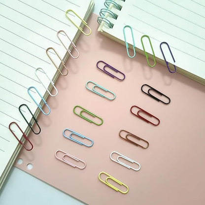 Colored Small Paper Clips Set Including 400 Pcs 28mm/1.1 inch Paperclips for Home, School and Office Use