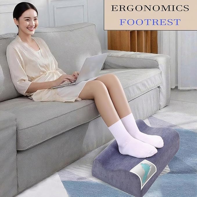Foot Rest for Under Desk at Work,at Work Soft Ergonomic Footrest,Support Foot Pillow,Heel Chair,Leg Elevation Pillow (Blue)