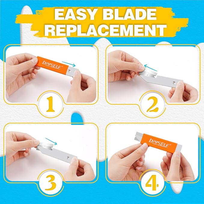 DIYSELF 48 Pack Small Box Cutter Utility Knife, Single Edge Razor Blade Knife, Metal Shell Box Cutter Retractable for Office, School, Box Opener, Box Cutters Heavy Duty