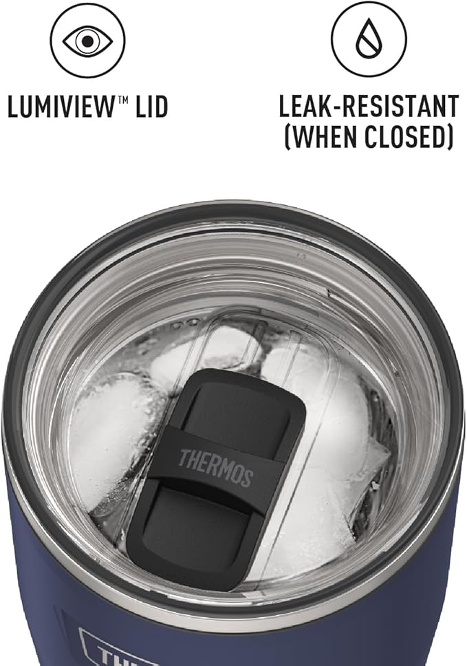 THERMOS ICON SERIES, Stainless Steel Tumbler with Slide Lock, 24 Ounce, Mystic Navy